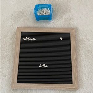 Black Letter Board with Beige Frame with letters, words and icons to personalize